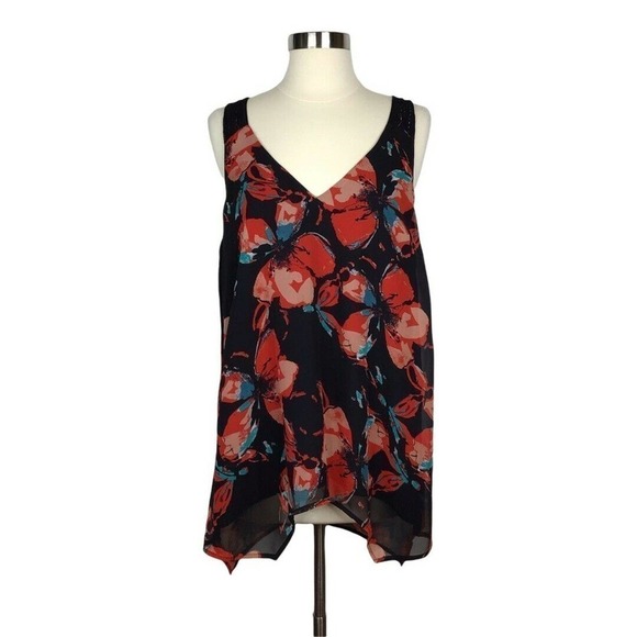 Ella Moss Fiore Silk Floral Racerback Tank Blouse - Picture 4 of 10